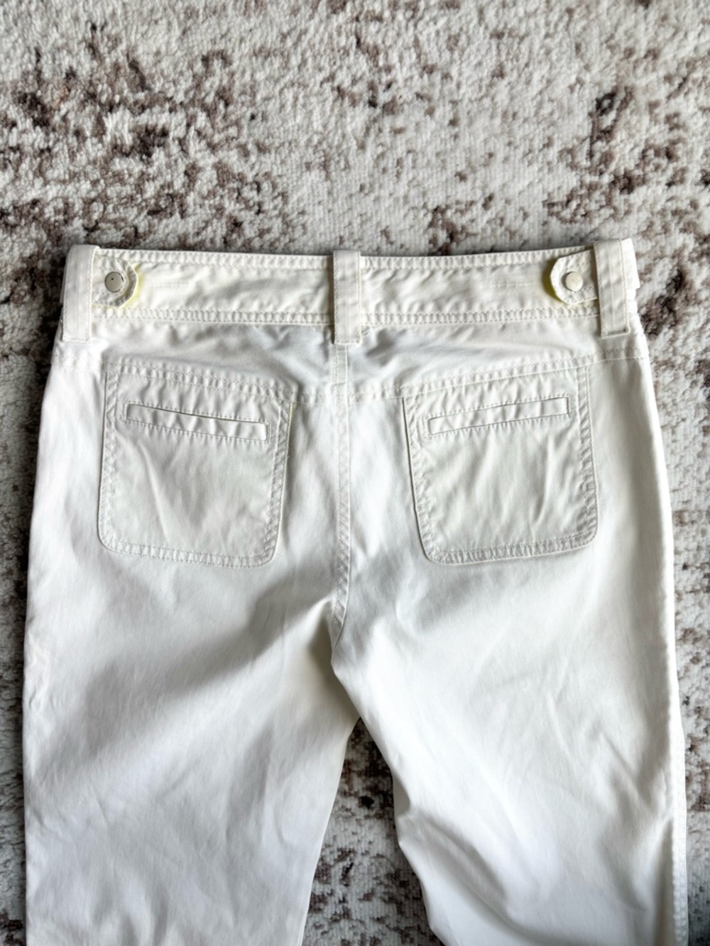 Y2K Armani Exchange Off-White Utility Cargo Pants with Yellow Accent - Picture 7 of 9